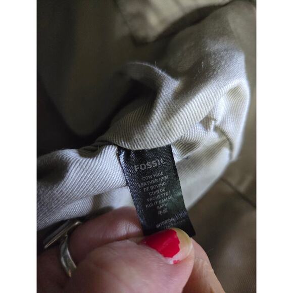 Fossil Jenna Tote Shoulder Bag White Pebble Leather  Large In Size Super Nice! - Picture 11 of 11